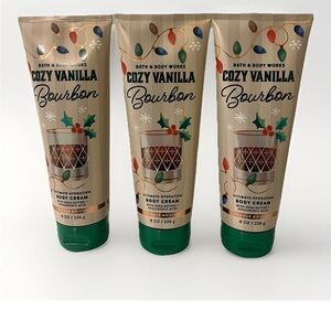 Bath & Body Works Cozy Vanilla Bourbon Body Cream 8 Oz, Set of 3, New